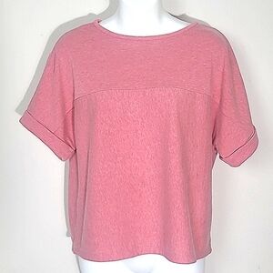 Banana republic short sleeve cropped sweatshirt Pink boat neck Relaxed Fit